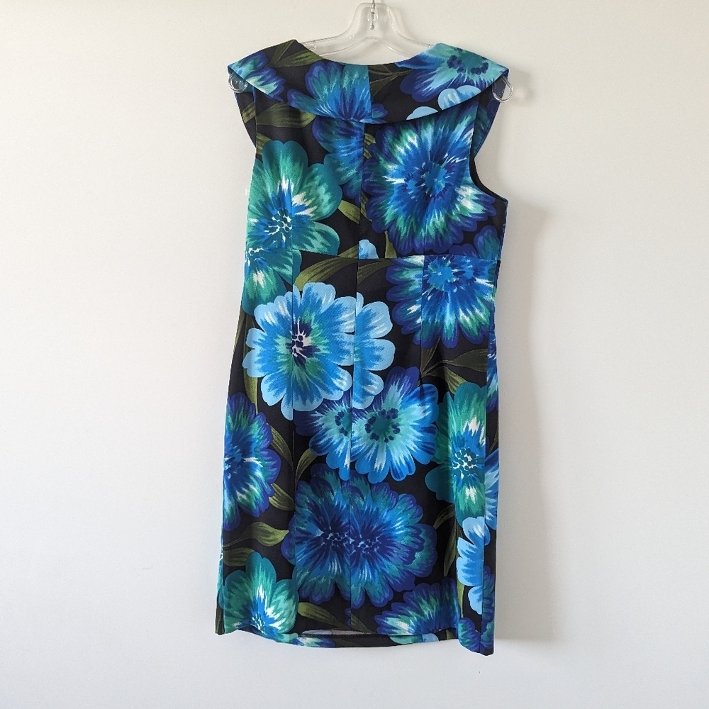 BCX Vibrant Floral Sleeveless Sheath Dress - Size 14 - Picture 2 of 13